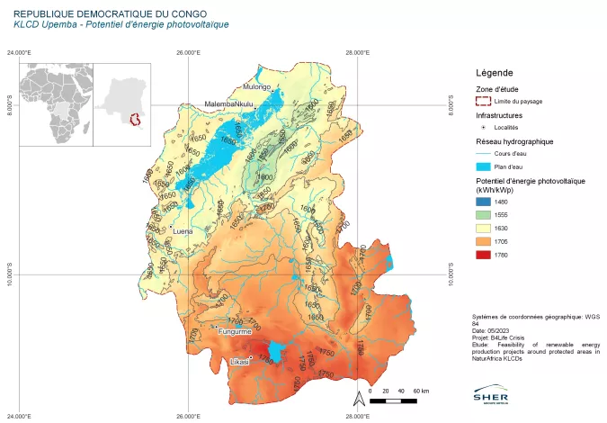 Cartographie du potentiel d'énergie photovoltaïque de la RDC