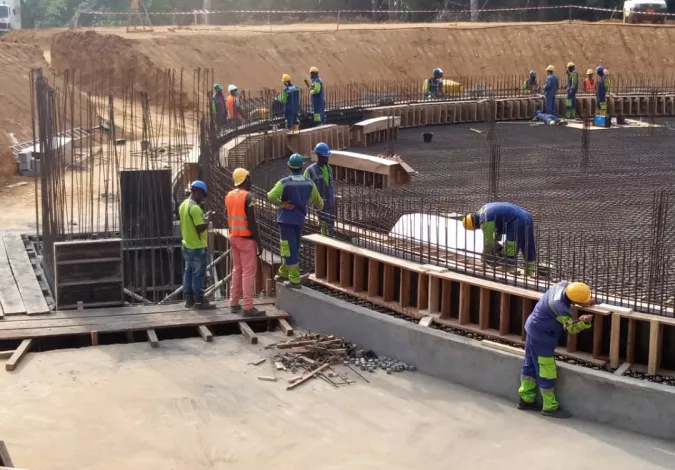 Ouvriers sur chantier au Cameroun